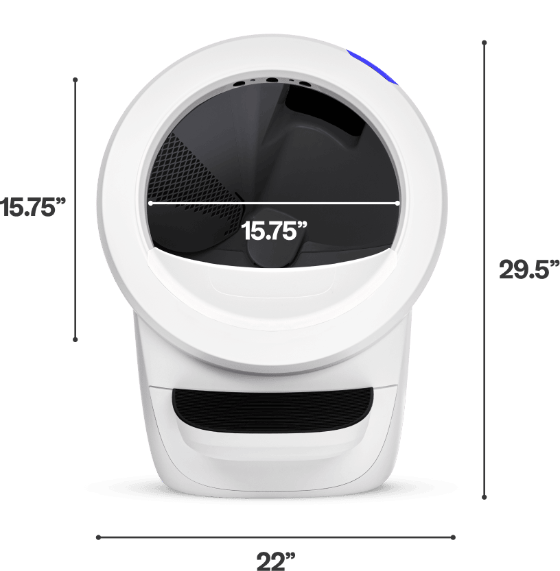 Litter-Robot 4 dimensions from the front