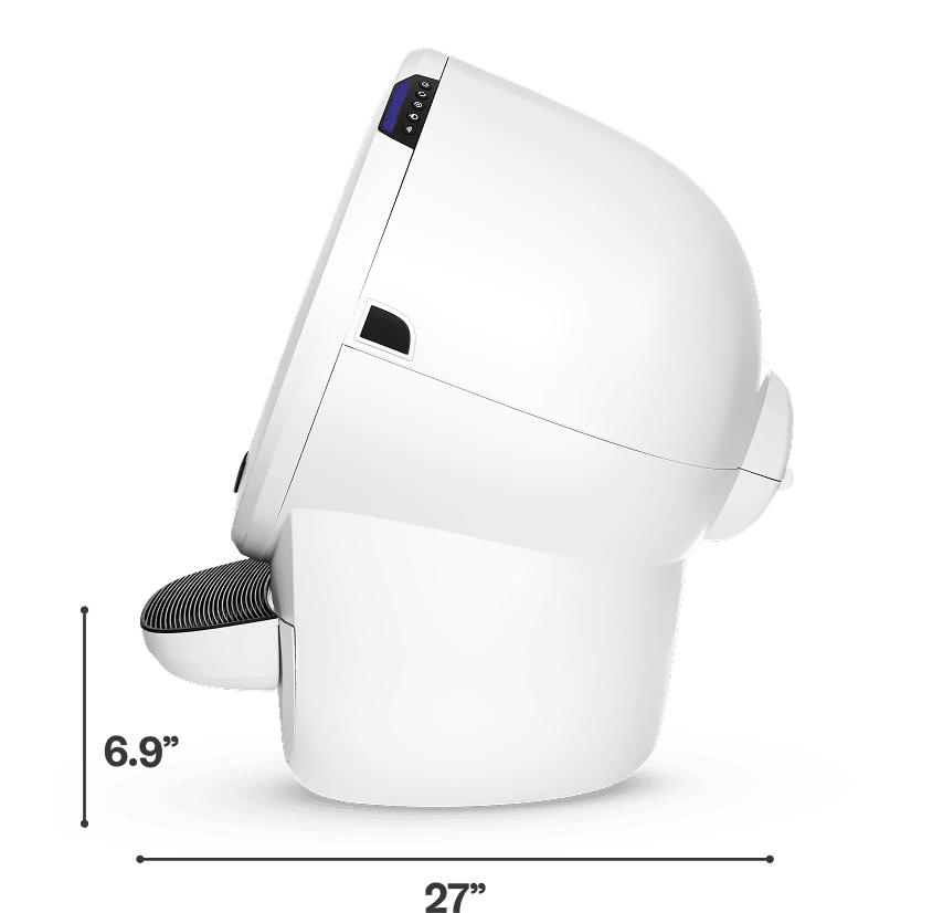 Litter-Robot 4 dimensions from the side